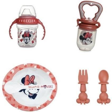 Pack repas 1er age THERMOBABY MINNIE - 1 grignoteuse + 1 bol avec cuillere + 1 tasse a poignée + Set de 2 couverts