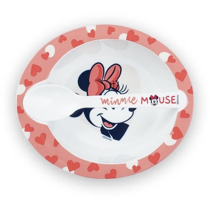 Pack repas 1er age THERMOBABY MINNIE - 1 grignoteuse + 1 bol avec cuillere + 1 tasse a poignée + Set de 2 couverts