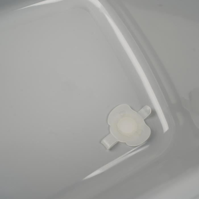 Baignoire bébé - THERMOBABY - Luxe Gris Charme - Taille adaptée - Stable et robuste - Bouchon de vidange