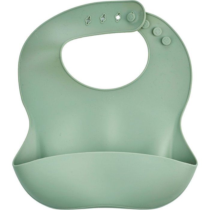 Bavoir silicone - THERMOBABY - Avec récupérateur - Vert cactus
