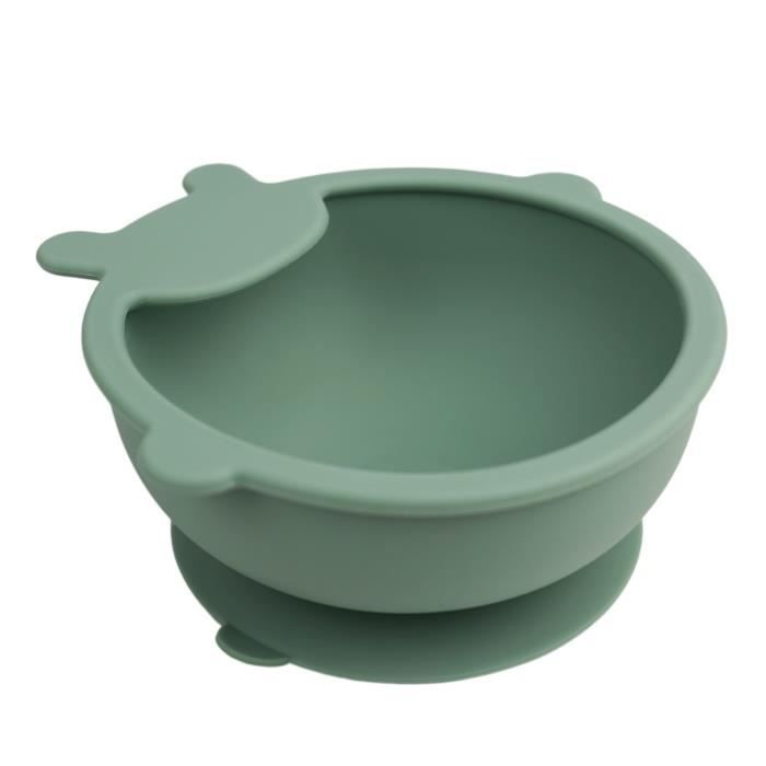 Bol ventouse - THERMOBABY - Silicone - Vert Cactus - Antidérapant et incassable
