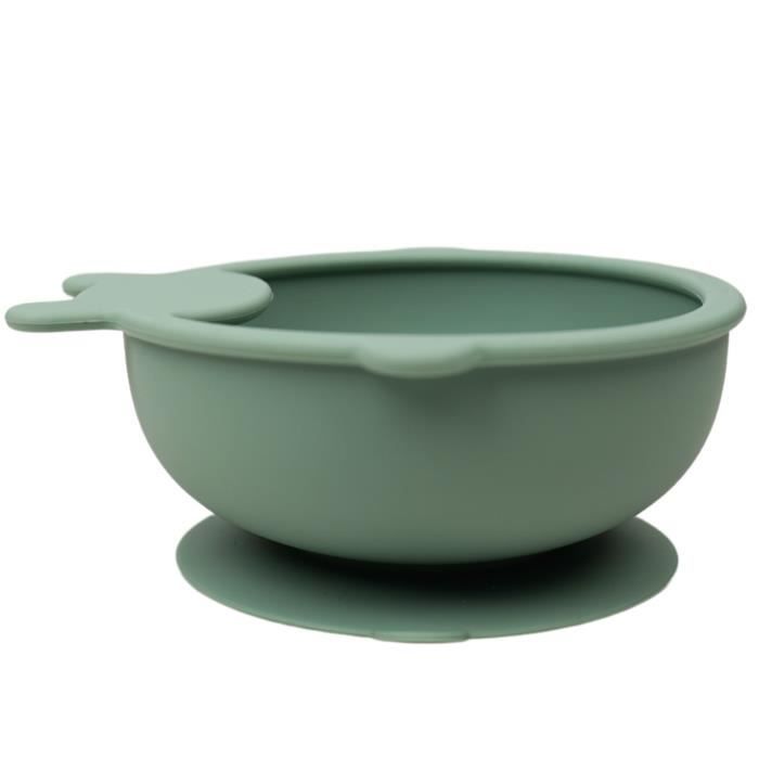 Bol ventouse - THERMOBABY - Silicone - Vert Cactus - Antidérapant et incassable