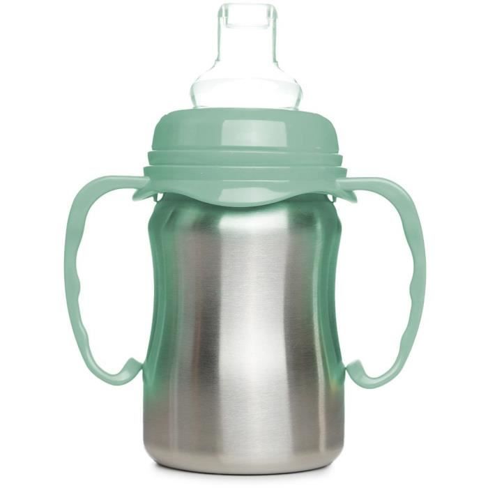 Tasse d'apprentissage - THERMOBABY - Inox - 180 ml - Vert Cactus - Ergonomique et anti-fuites