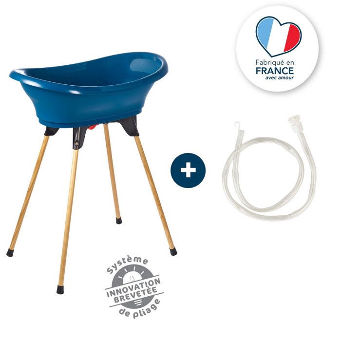 THERMOBABY Kit de bain VASCO : Baignoire + pieds + tuyau de vidange - Bleu ocÈan