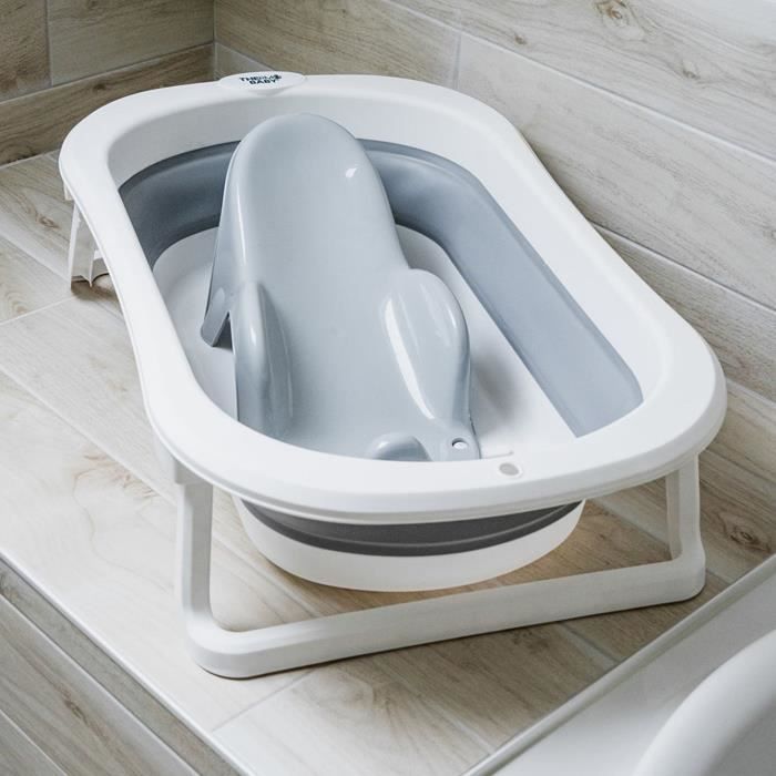 THERMOBABY Transat de bain pour bébé ATOLL Gris charme