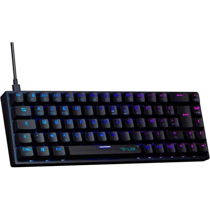 Clavier Gamer - The G-Lab - KEYZ TITAN - MÈcanique (Switch Rouge) - Filaire - RGB - Noir