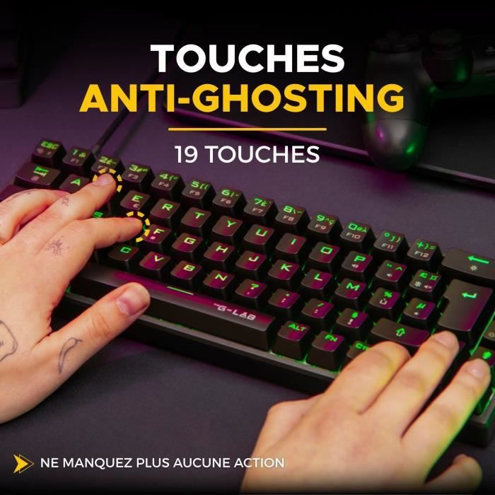Pack Gamer Mécanique E-sport 2 en 1 - The G-Lab COMBO TITAN - Souris 12800 DPI - Clavier Mécanique
