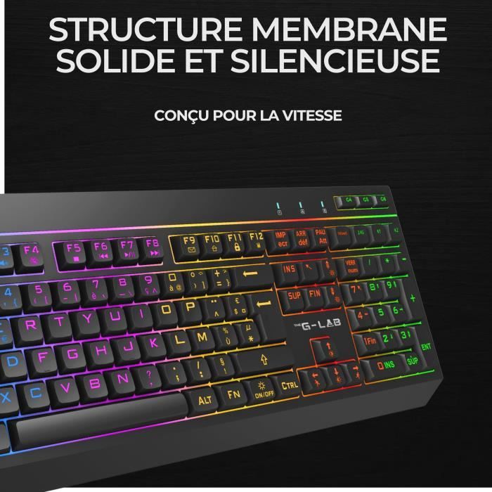 Clavier gamer sans fil - THE G-LAB - KEYZ TUNGSTEN EX - 32 macros configurables