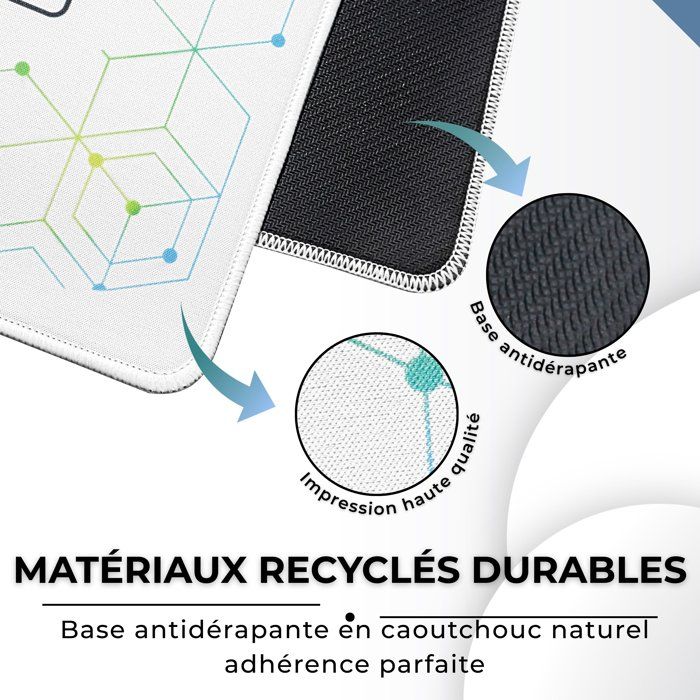 Tapis de Souris XXL - THE G-LAB - PAD SELENIUM - Anti-dérapant - 90 x 40 x 0,4 cm - Blanc