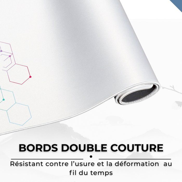 Tapis de Souris XXL - THE G-LAB - PAD SELENIUM - Anti-dérapant - 90 x 40 x 0,4 cm - Blanc
