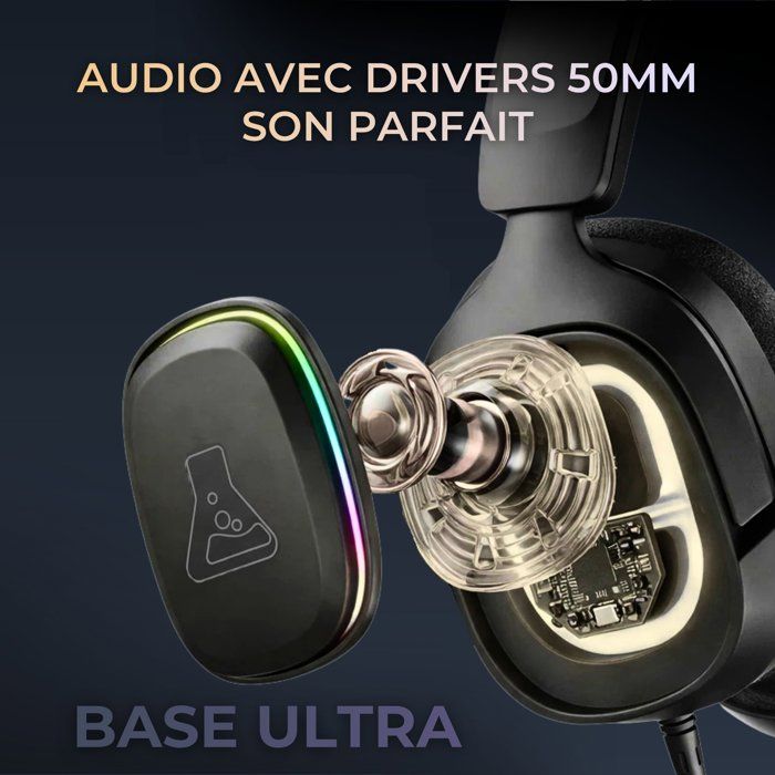 Casque gaming filaire RGB - THE G-LAB - KORP MERCURY - Tissu - Micro Rétractable - Stéréo - Toutes Plateformes