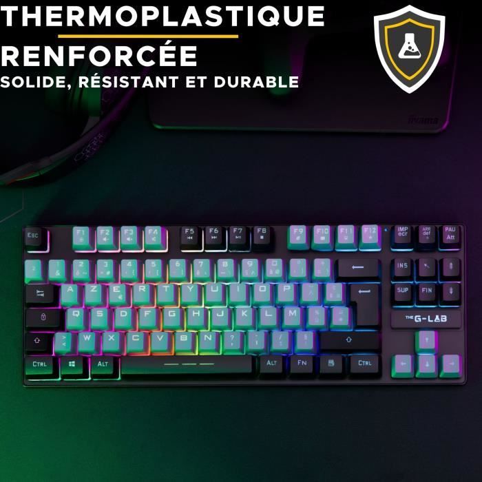 Clavier Gamer - The G-Lab - KEYZ CAESIUM - RGB - Gris & Noir - TKL