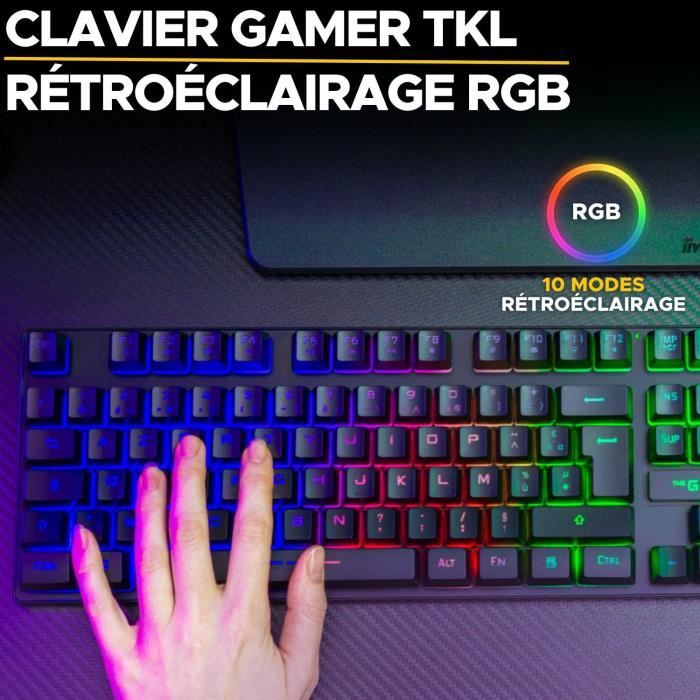 Clavier Gamer - The G-Lab - KEYZ CAESIUM TKL WIRELESS - sans fil - azerty - Noir