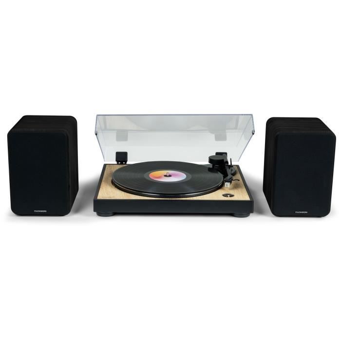 Ensemble de 2 enceintes THOMSON WS600DUO avec caisson en bois - Bluetooth 5.0 - 100W - Noir