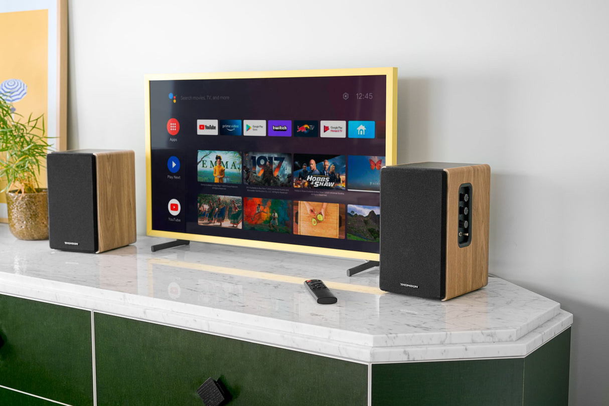 Set enceintes - THOMSON - 2 enceintes - Noir et bois