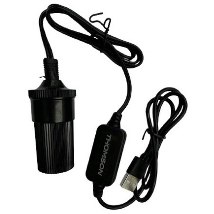 Convertisseur USB 5V vers 12V- THOMSON - Puissance 12 W - Longueur du câble 120 cm