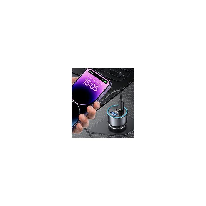 Chargeur voiture THOMSON-12/24V-95W total- 2x-USB-C: PD 65W + PD 30W+ USB-A QC 3.0 18W pour une charge rapide de vos appareils