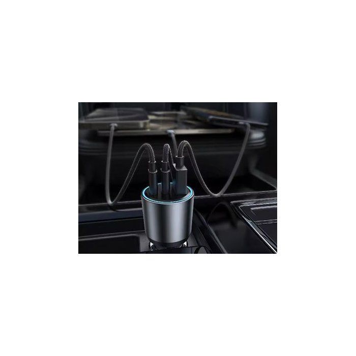 Chargeur voiture THOMSON-12/24V-95W total- 2x-USB-C: PD 65W + PD 30W+ USB-A QC 3.0 18W pour une charge rapide de vos appareils