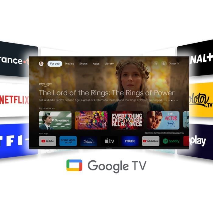 THOMSON 55QG4S14 - TV QLED 55 (139 cm) - UHD 4K 3840x2160 - HDR 10 - Google TV - 2xHDMI 2.1 + 2xHDMI 2.0