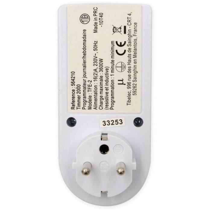 TIBELEC Programmateur digital journalier et hebdomadaire