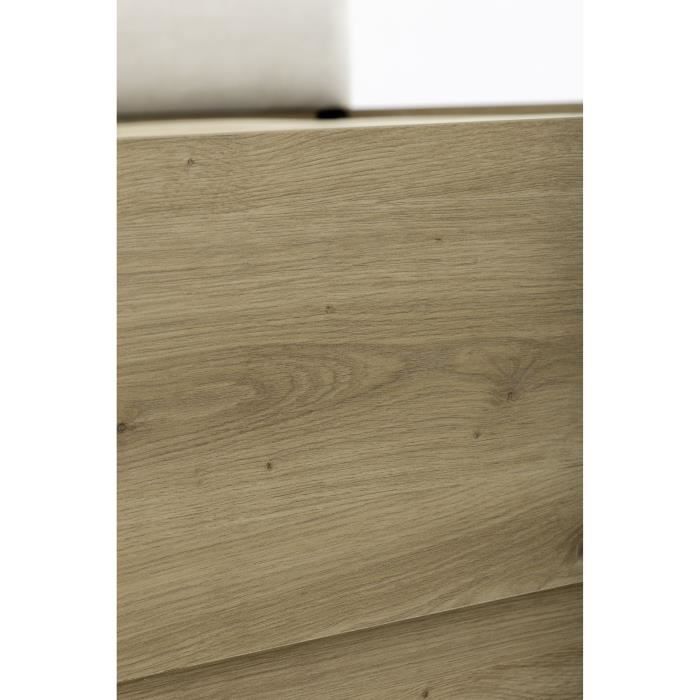 Lit coffre - TIDY - 160 x 200 cm - Chene / Ecru - Sommier inclus - GAMI