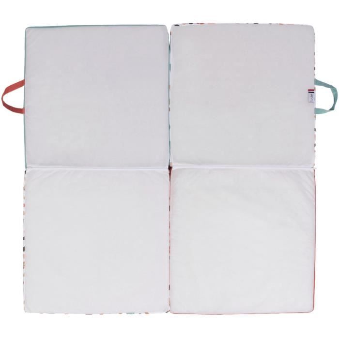 Tapis d'éveil Malin - TINEO - Tapis évolutif multifonction 3-en-1 - 120 x 120 cm - Géométrique / Animaux rigolos