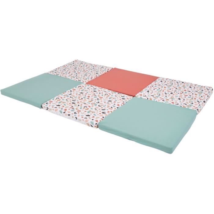 Maxi tapis d'éveil Malin - TINEO - Tapis évolutif 5-en-1 - 180 x 120 cm - Géométrique / Animaux rigolos