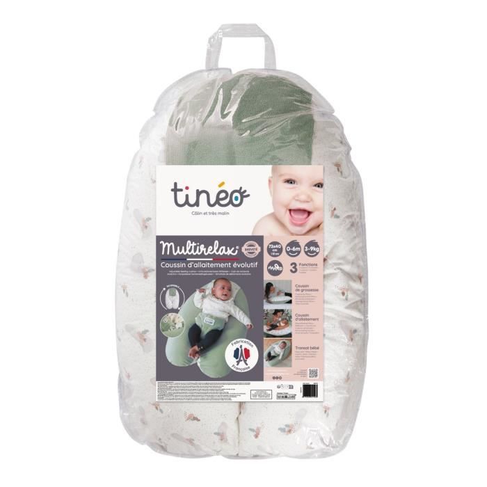 Coussin De Grossesse et D'allaitement TINEO 3 En 1 Multirelax Èponge vert