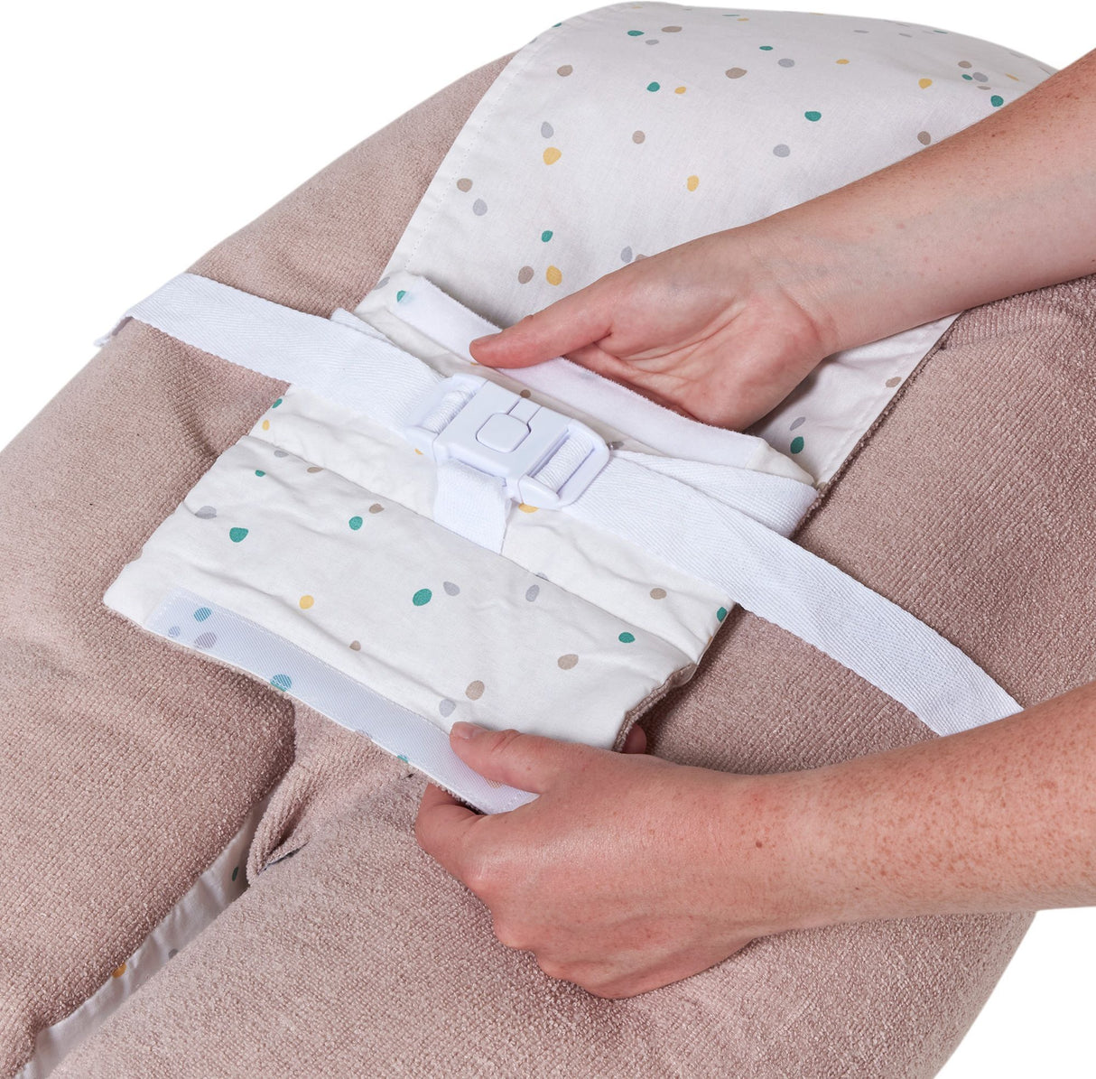 Coussin de maternité 3-en-1 - TINEO - MULTIRELAX - Tissu éponge - Noisette / Pois