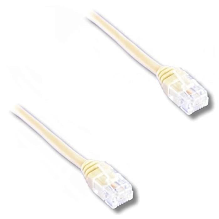 Cordon ADSL RJ11 m‚le / RJ11 m‚le 10m - LINEAIRE - Connecteur RJ11 6P4C - C‚ble ADSL