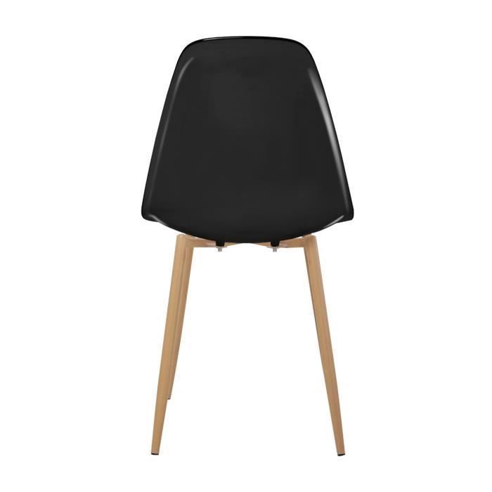 Lot de 6 chaises cristal transparent noir - L 47 x P 54 x H 84 cm - CLODY