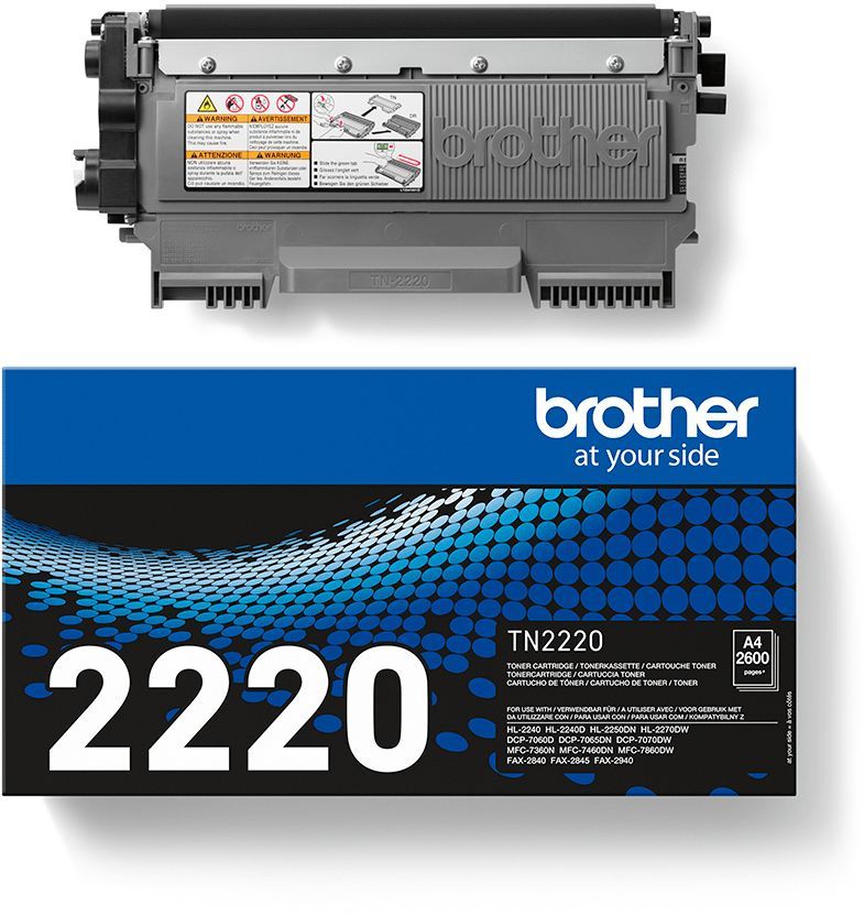 Cartouche de toner Brother TN-2220 Noir haute capacité - 2600 pages - Compatible HL-2240/2240D/2250DN/2270DW