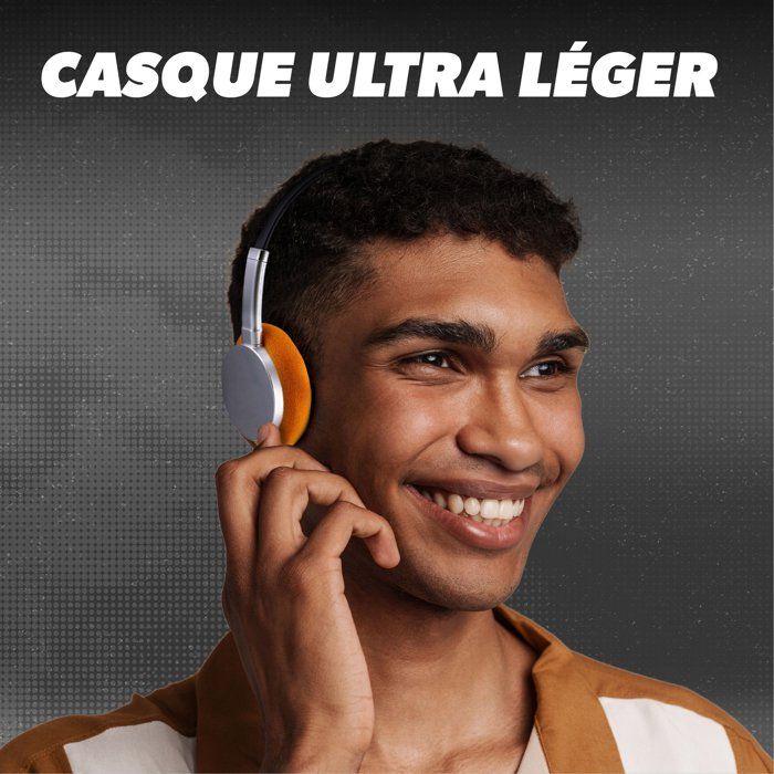 Casque sans fil - T'nb - Origin - Bluetooth - Autonomie jusqu'a 40h - Arceau réglable - Noir/gris