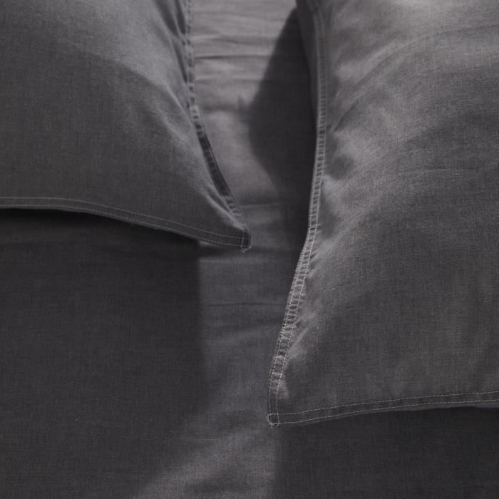 Housse de couette - TODAY - CHARME - Chambray - Gris foncé Capucine - 240 x 220 cm