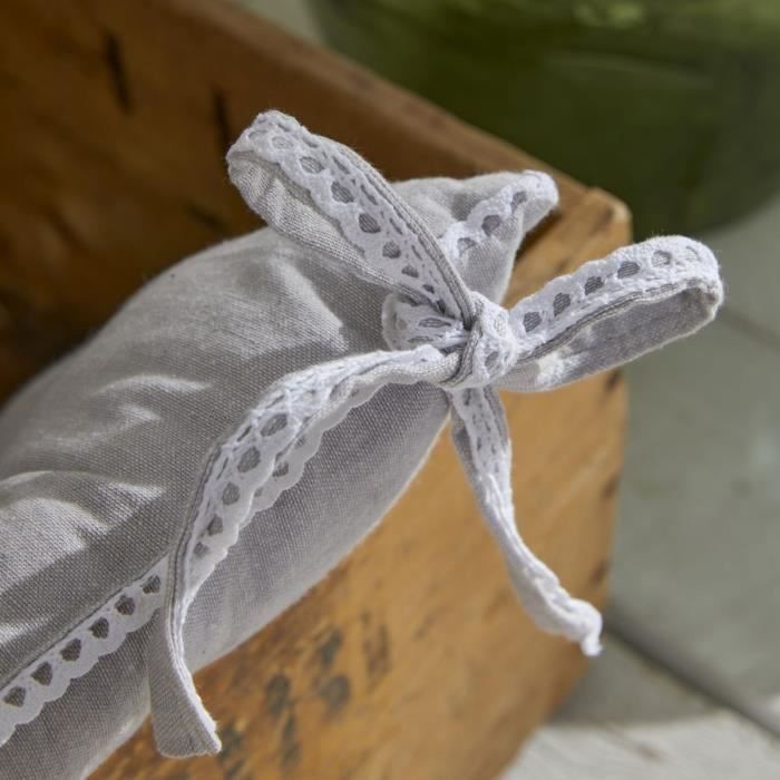 Assise matelassée - TODAY - CHARME - Chambray x Petite Broderie Constance - 40 x 40 cm