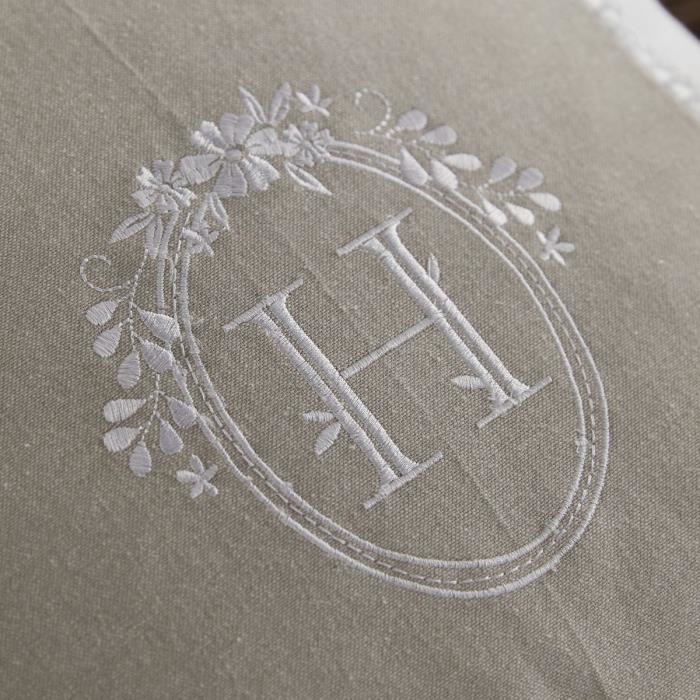 Coussin - TODAY - CHARME - Slub x Chambray x Broderie Berenice - 40 x 40 cm