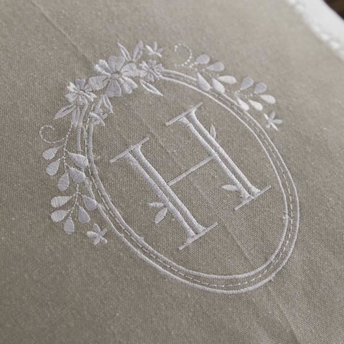 Coussin - TODAY - CHARME - Slub x Chambray x Broderie Berenice - 40 x 40 cm