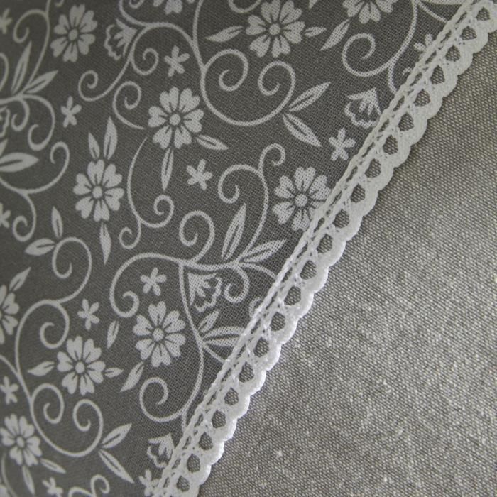 Coussin - TODAY - CHARME - Imprimé x Chambray x Broderie Capucine - 30 x 50 cm