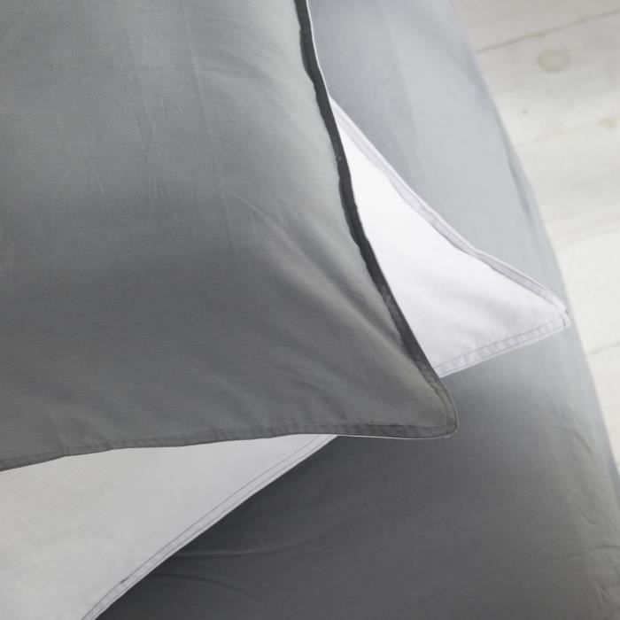 Housse de couette - TODAY - CHARME - Coton 57 fils - Gris clair x Dune Constance - 260 x 240 cm