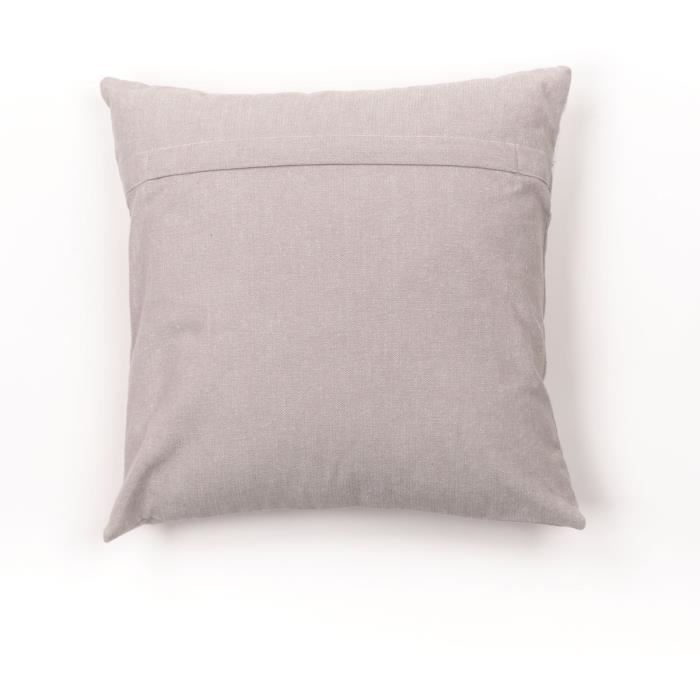 Coussin - TODAY - CHARME - Slub x Chambray x Pompon Berenice - 40 x 40 cm