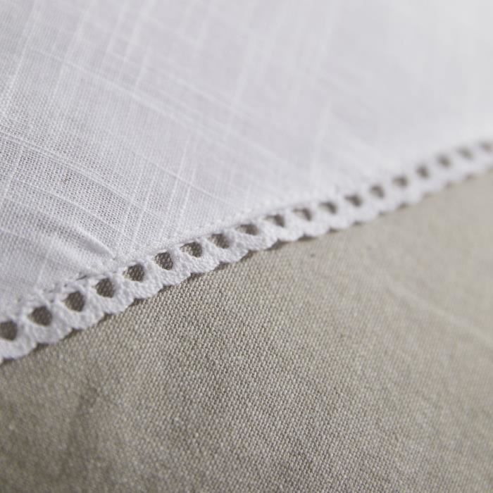 Coussin - TODAY - CHARME - Slub x Chambray x Pompon Berenice - 40 x 40 cm