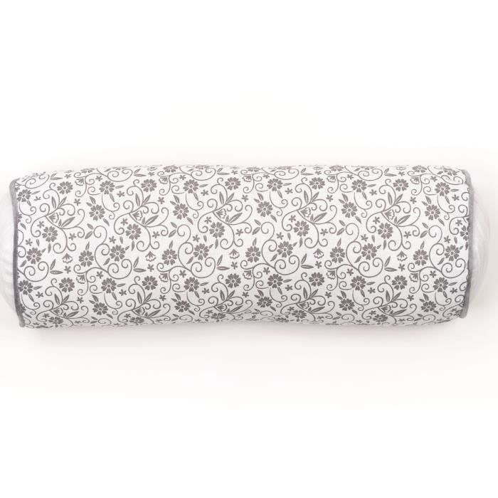Coussin Polochon - TODAY - CHARME - Imprimé Craie Capucine - 45 x 15 cm