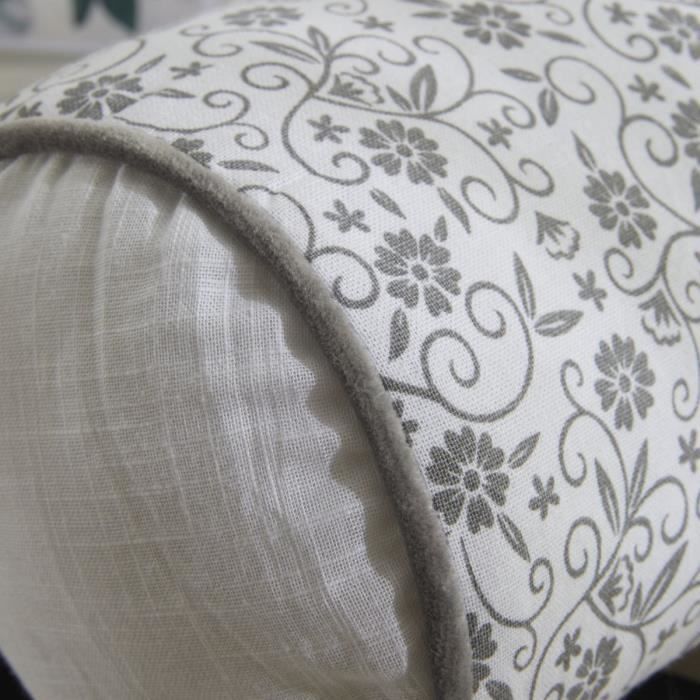 Coussin Polochon - TODAY - CHARME - Imprimé Craie Capucine - 45 x 15 cm
