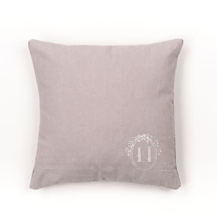 Coussin - TODAY - CHARME - Chambray x Petite broderie Berenice - 40 x 40 cm