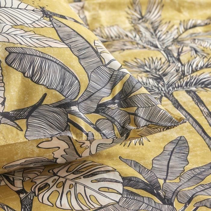 Parure de lit imprimé SUNSHINE LOUISA - TODAY - Jaune 260x240cm