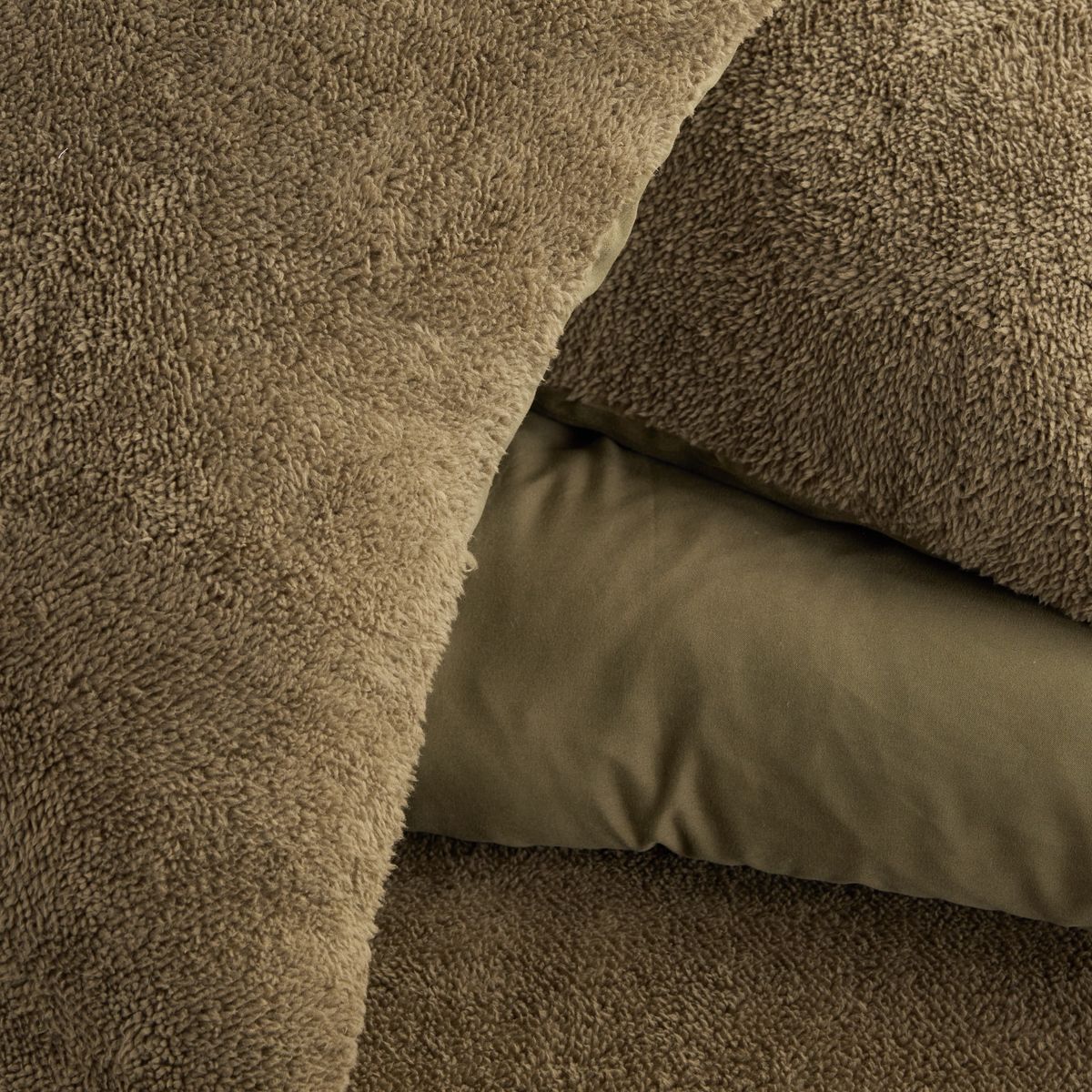 Parure de lit - TODAY - Teddy - 2 personnes - 220 x 240 cm - Vert uni