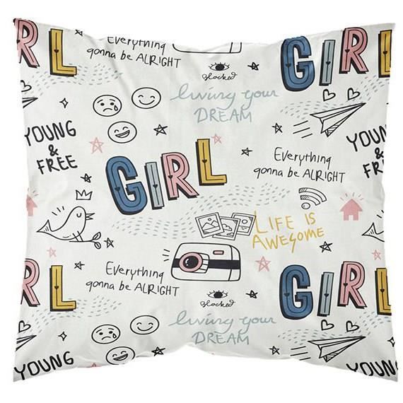 Housse de couette enfant 140x200 cm avec 1 taie d'oreiller 63x63 cm Parure de lit Polyester First 1.11