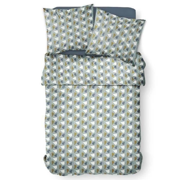 PARURE DE LIT TODAY - HOUSSE DE COUETTE 220X240 + 2 TAIES D OREILLER 63X63 - 100% COTON 57 fils - Mawira 2.19