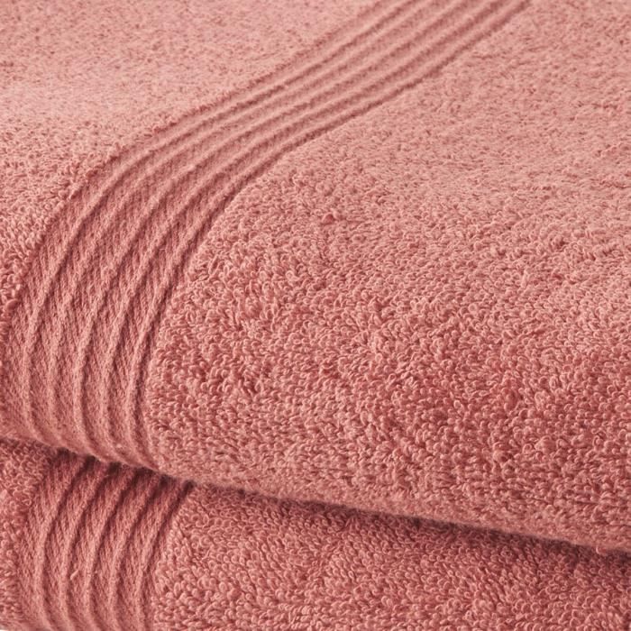 TODAY Essential - Lot de 2 Serviettes de Toilette - 50 x 90 cm - 100 % Coton - Terracotta