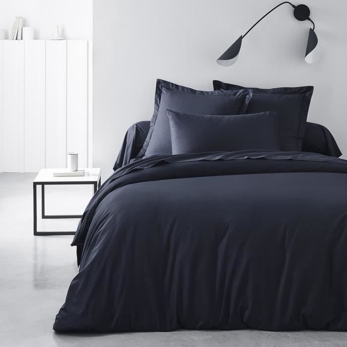 Drap housse TODAY Essential - 140 x 190 cm - 2 personnes - 100% Coton uni - Navy